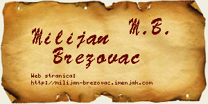 Milijan Brezovac vizit kartica